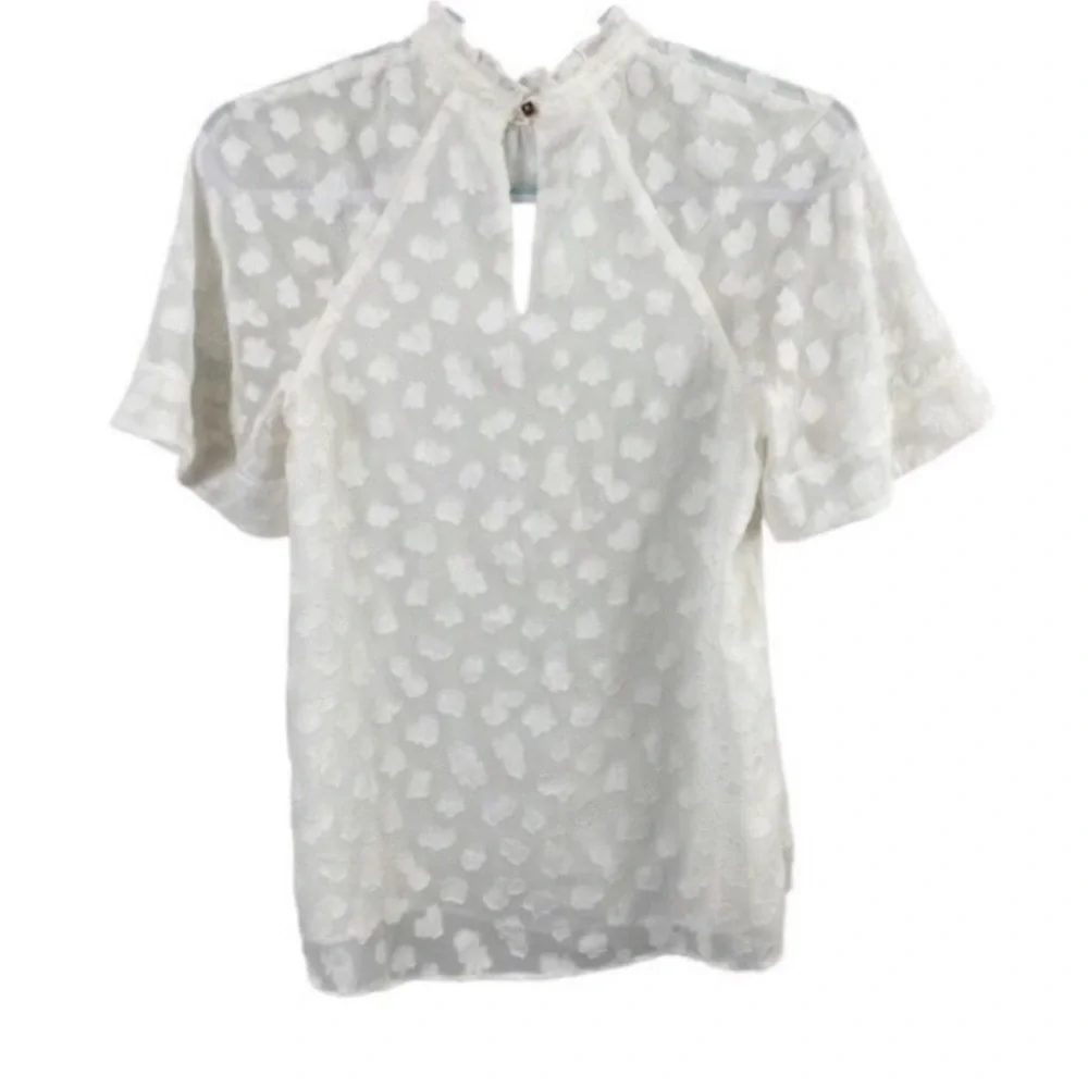 Anthropologie Feather Bone Chiffon Blouse
